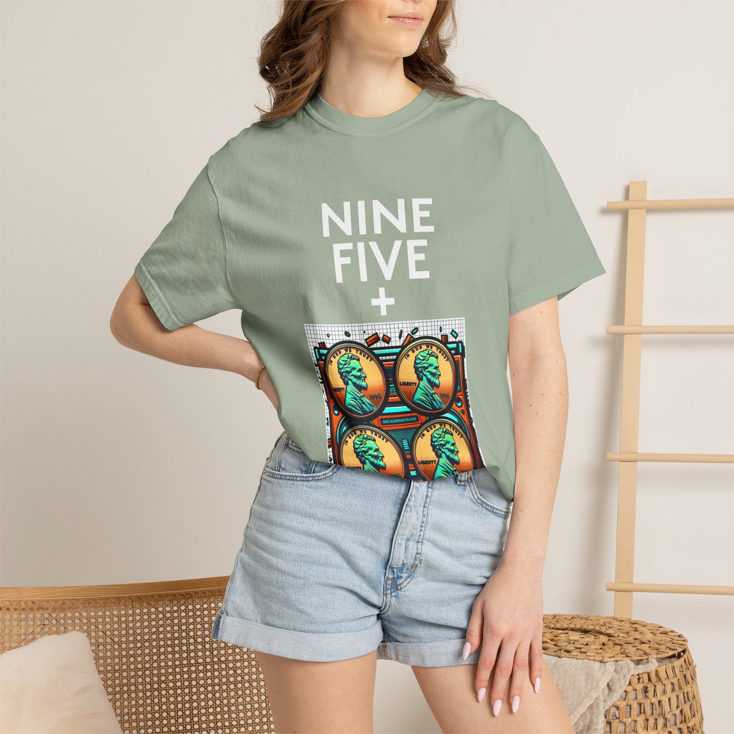 Nine Five Plus Four Pennies Premium Tee - garment-dyed cotton | Genius Mangoes