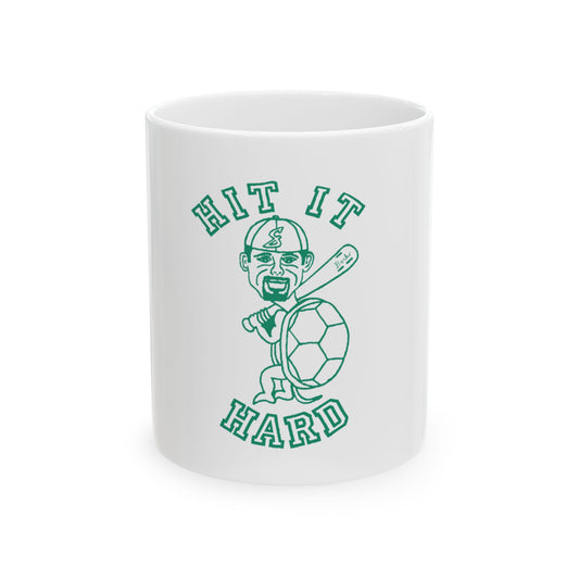 Barkopalooza - Hit it Hard Coffee Mug in White | Genius Mangoes