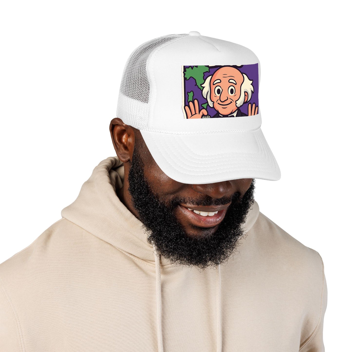 The Van Buren Boys Foam Trucker Hat - lifestyle view | Genius Mangoes