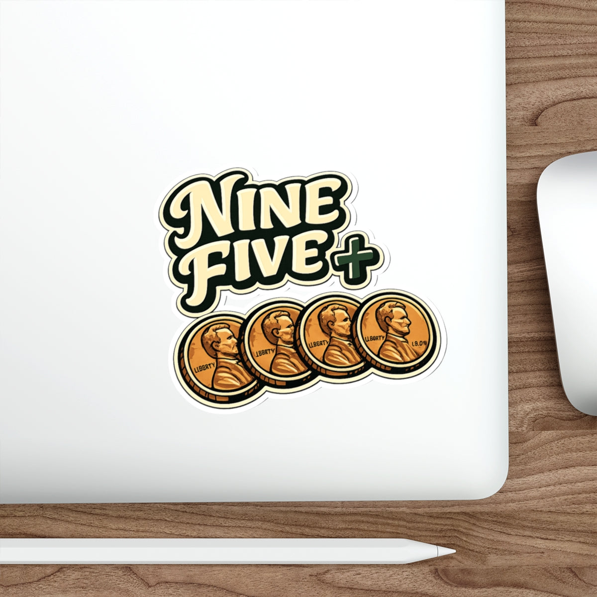 Nine Five Plus Four Pennies Die-Cut Sticker - Waterproof Vinyl Decal | Genius Mangoes