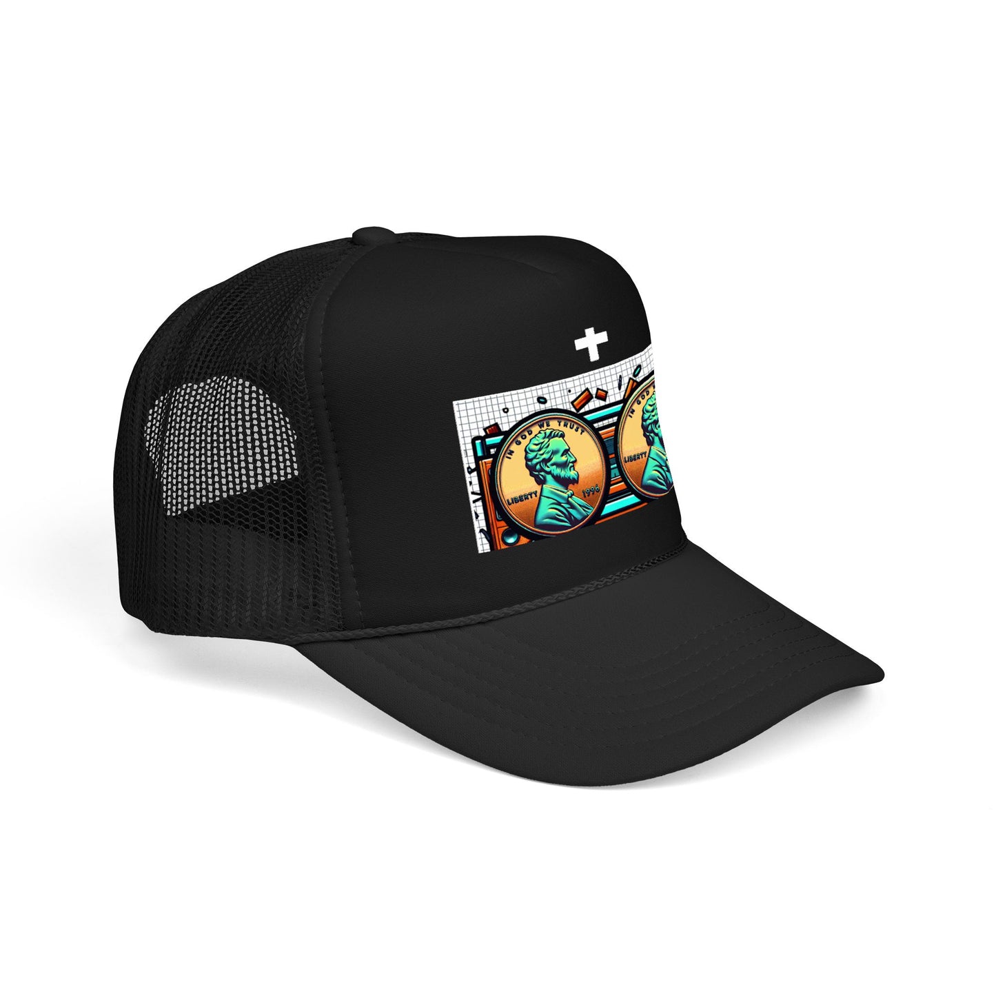 Nine Five Plus Four Pennies Foam Trucker Hat - lifestyle view | Genius Mangoes