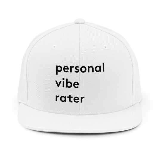 Personal Vibe Rater Snapback Hat in White | Genius Mangoes