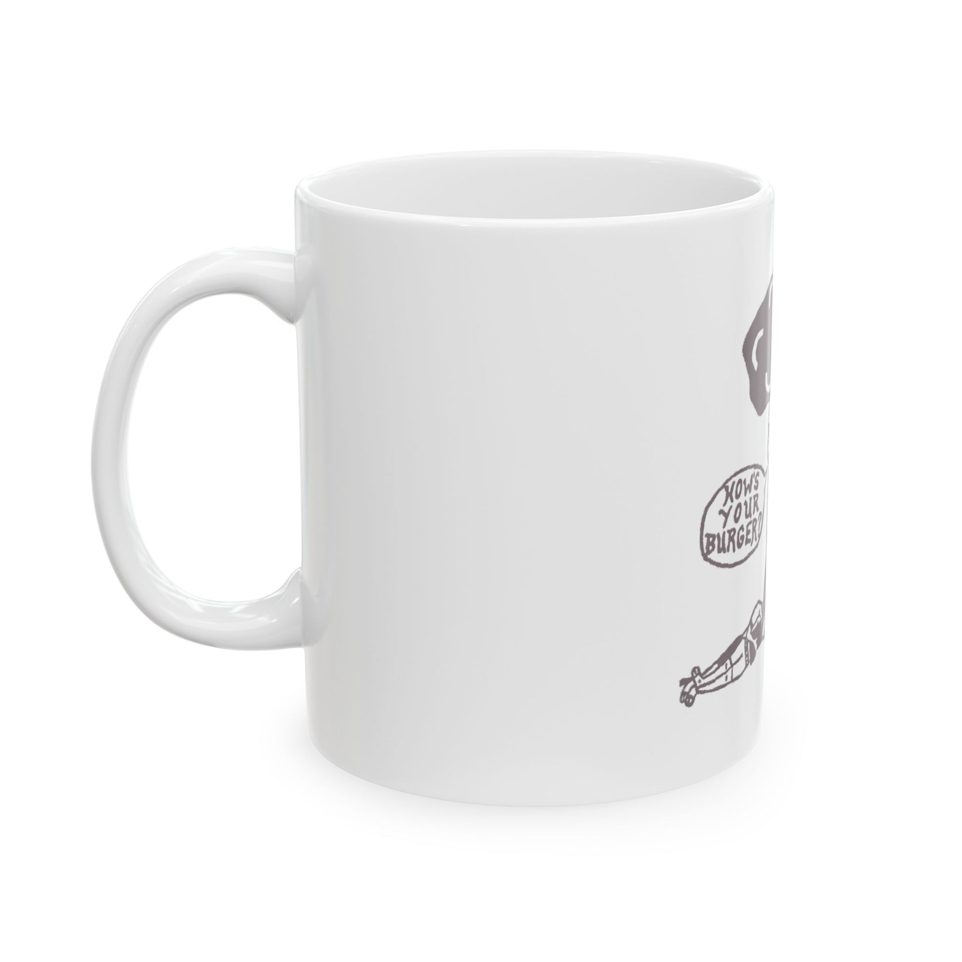 Barkopalooza 2005 - How's Your Burger Coffee Mug - lifestyle view | Genius Mangoes