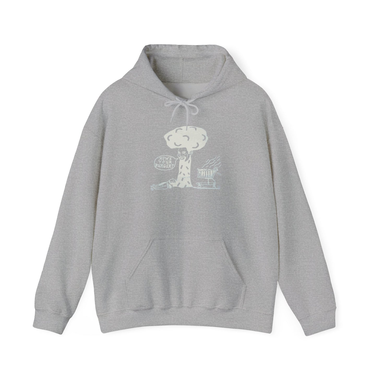 Barkopalooza 2005 - How's Your Burger Hoodie in Sport Grey | Genius Mangoes