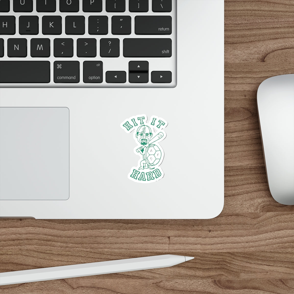 Barkopalooza - Hit it Hard Die-Cut Sticker - lifestyle view | Genius Mangoes