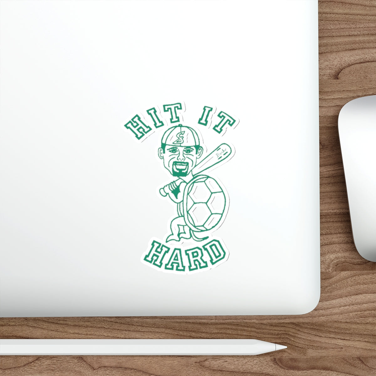 Barkopalooza - Hit it Hard Die-Cut Sticker - lifestyle view | Genius Mangoes
