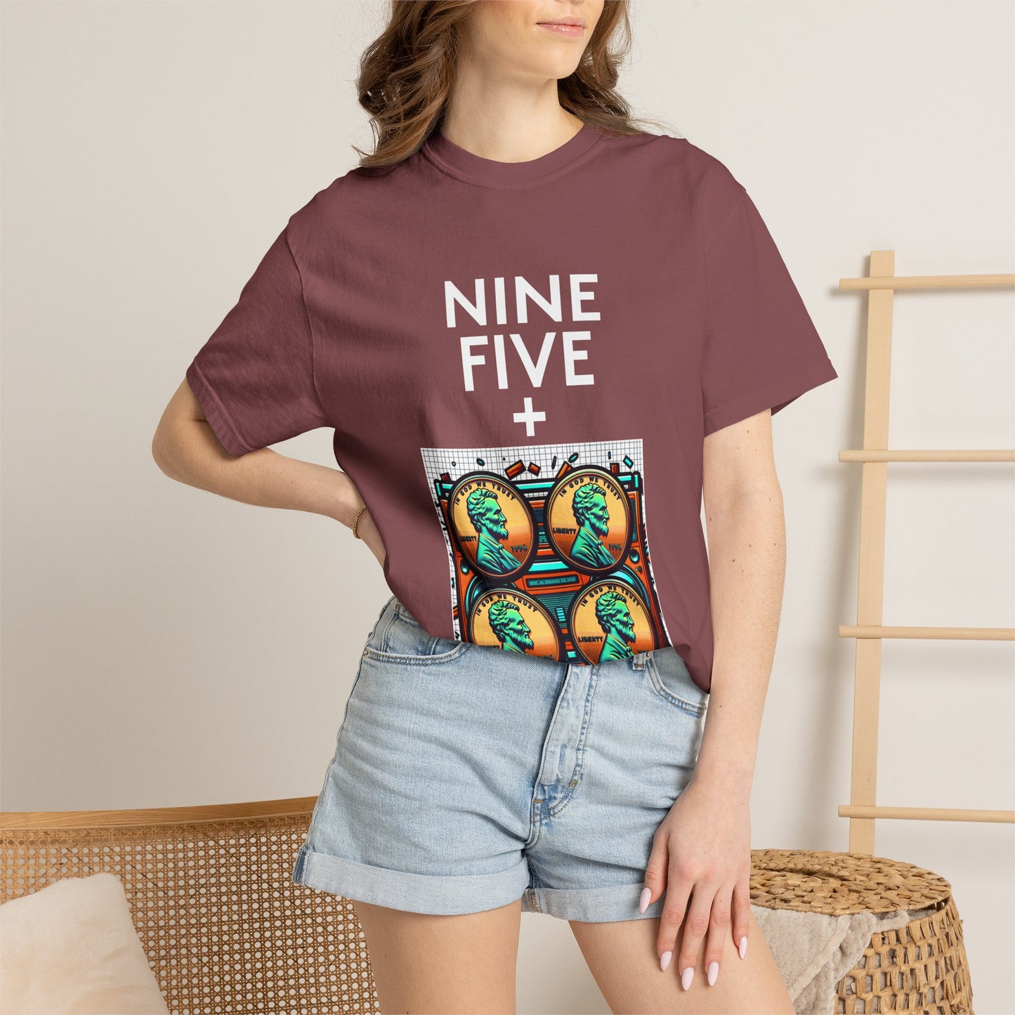 Nine Five Plus Four Pennies Premium Tee - garment-dyed cotton | Genius Mangoes