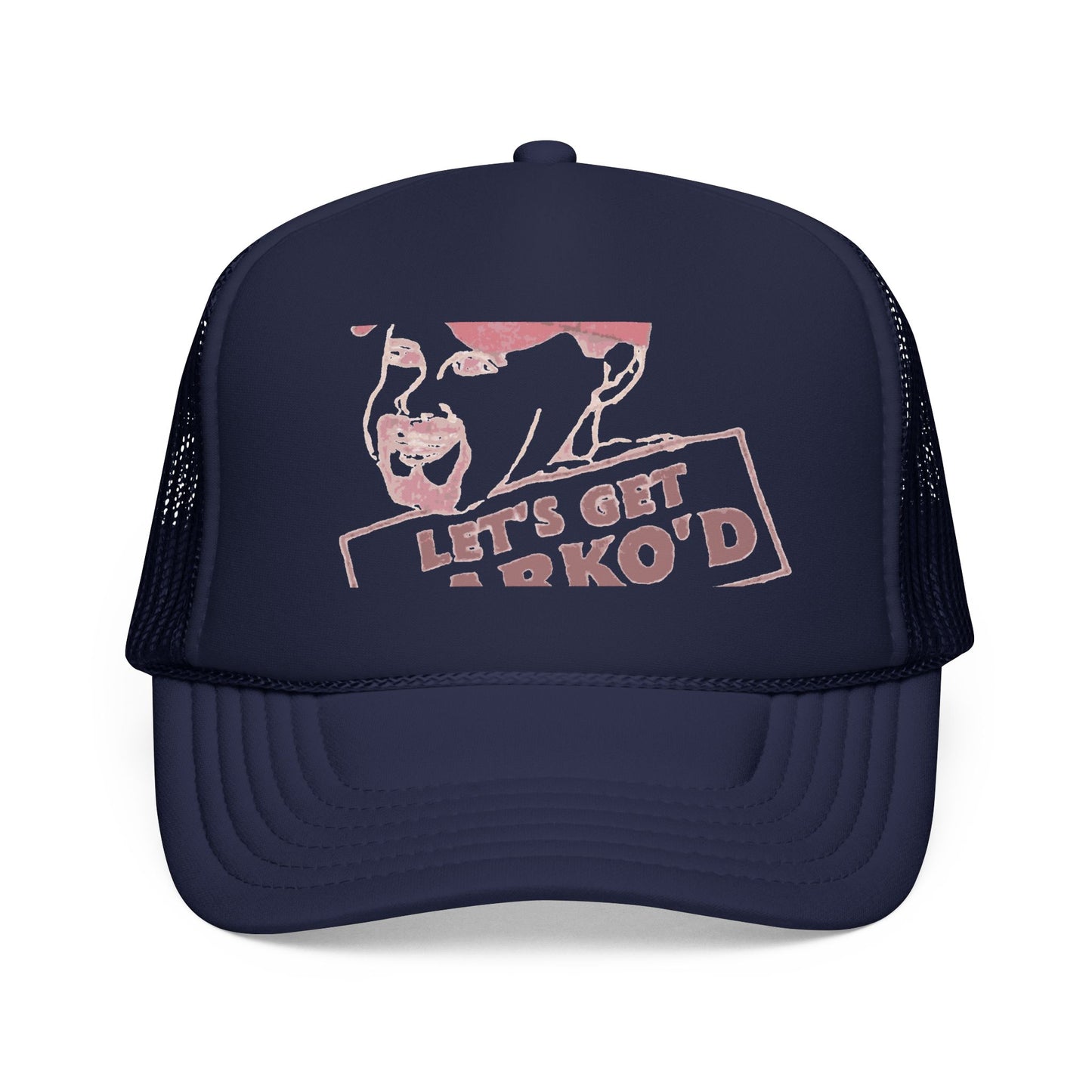 Barkopalooza 1998 Let's Get Barko'd Foam Trucker Hat in Dark Navy | Genius Mangoes
