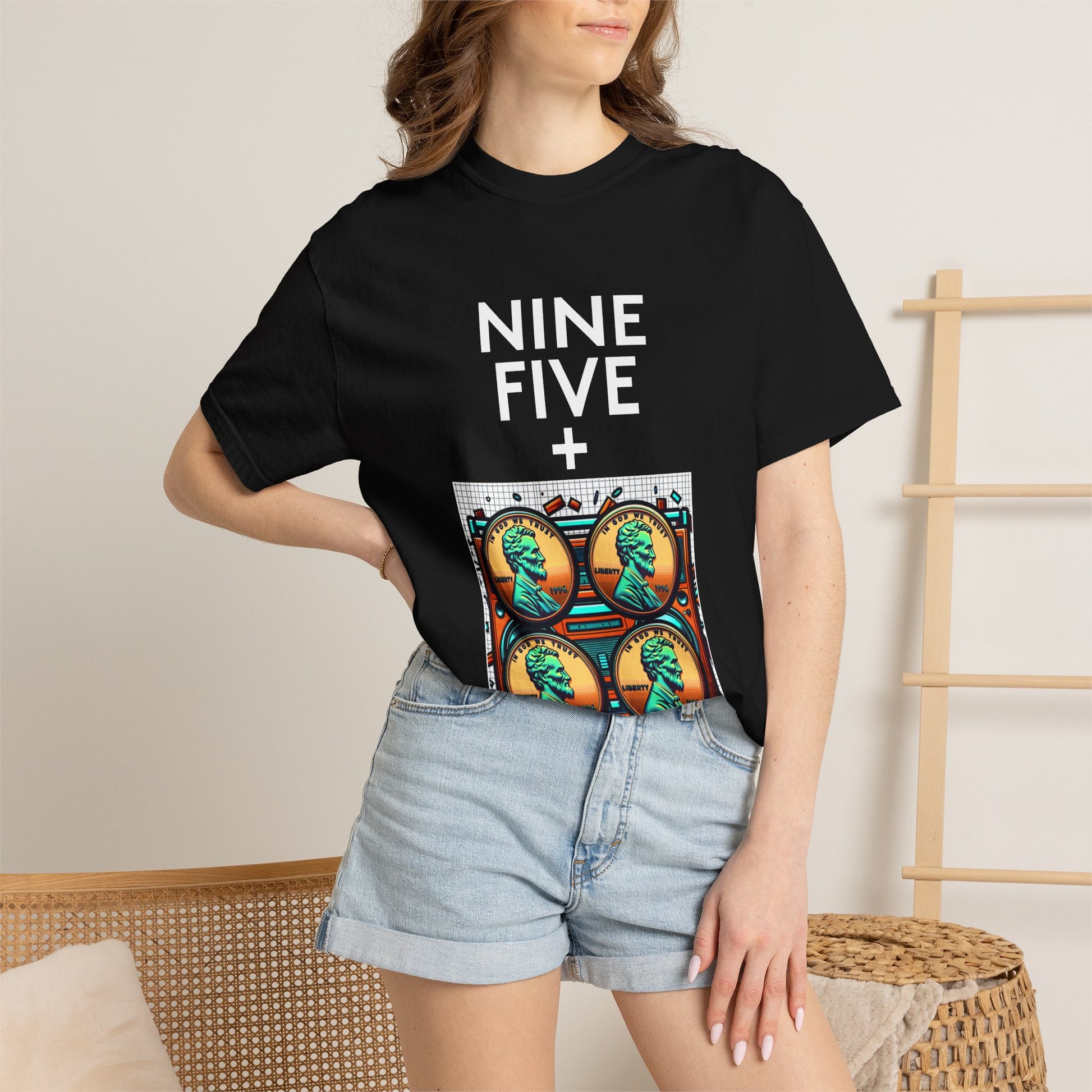 Nine Five Plus Four Pennies Premium Tee - garment-dyed cotton | Genius Mangoes