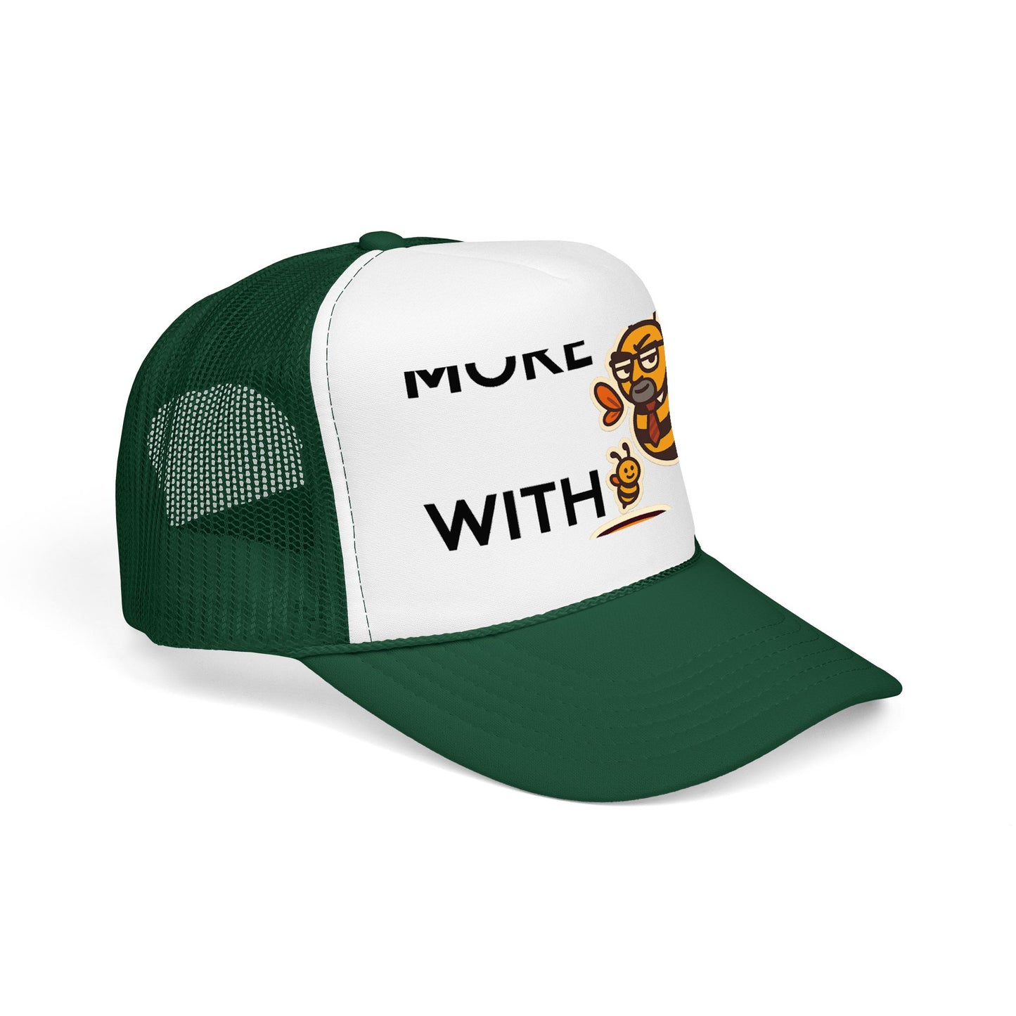 You Catch More Bees with Honey Foam Trucker Hat - lifestyle view | Genius Mangoes