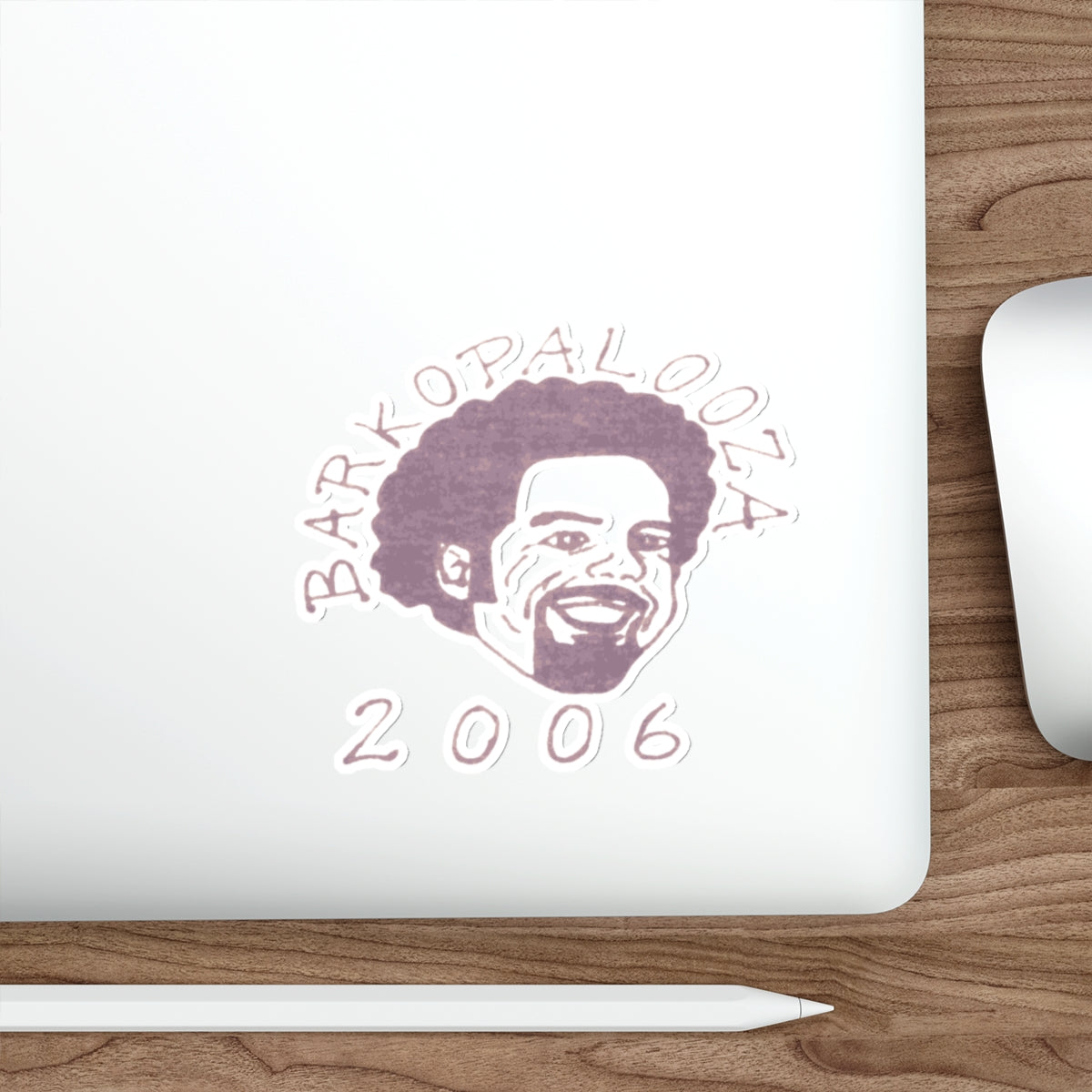 Barkopalooza 2006 Die-Cut Sticker - lifestyle view | Genius Mangoes