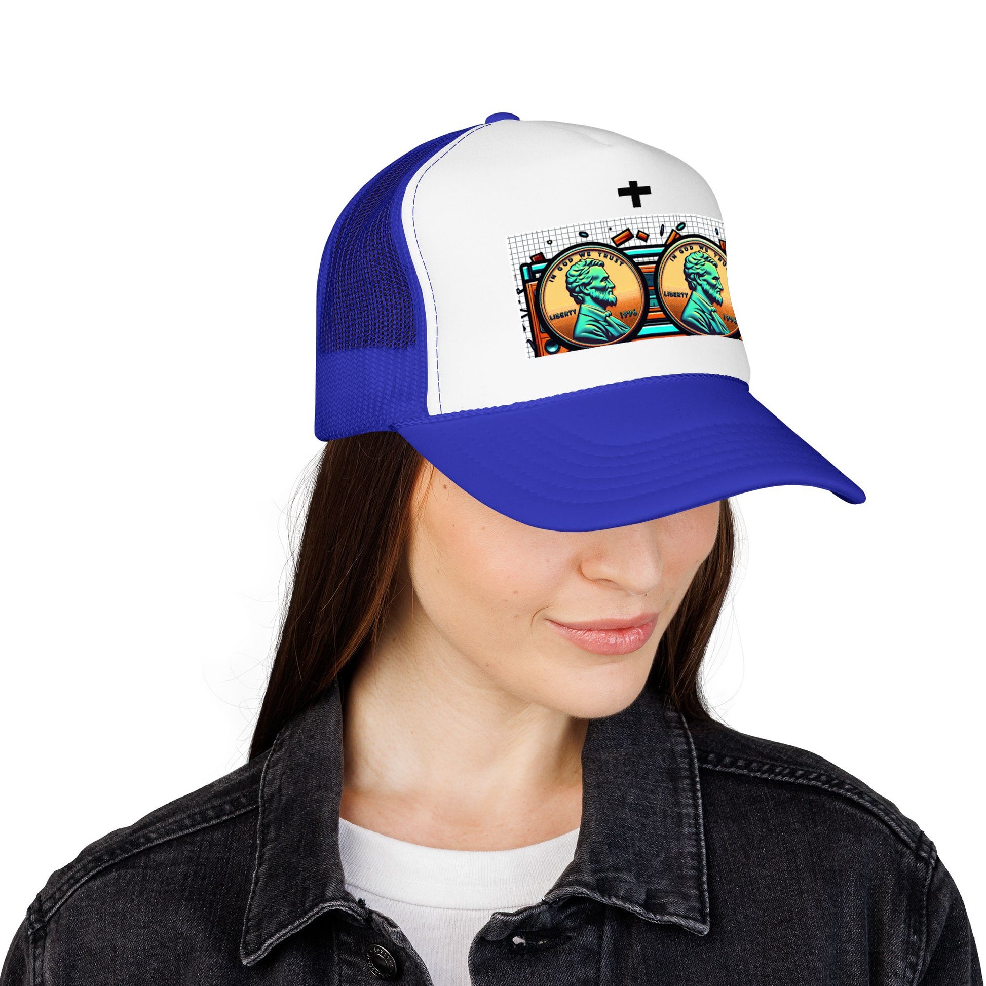 Nine Five Plus Four Pennies Foam Trucker Hat - lifestyle view | Genius Mangoes