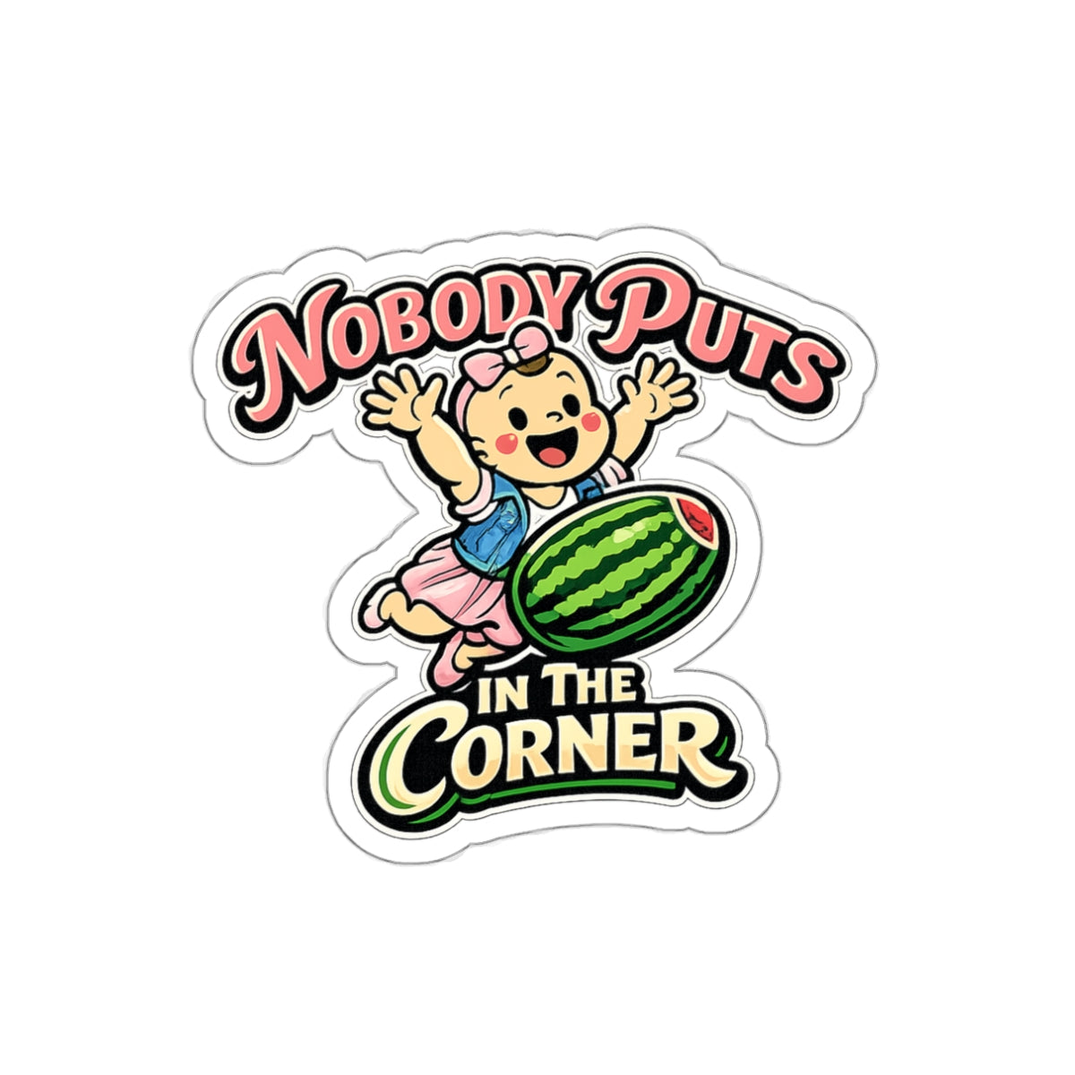 Corner Baby Die-Cut Sticker - Waterproof Vinyl Decal | Genius Mangoes