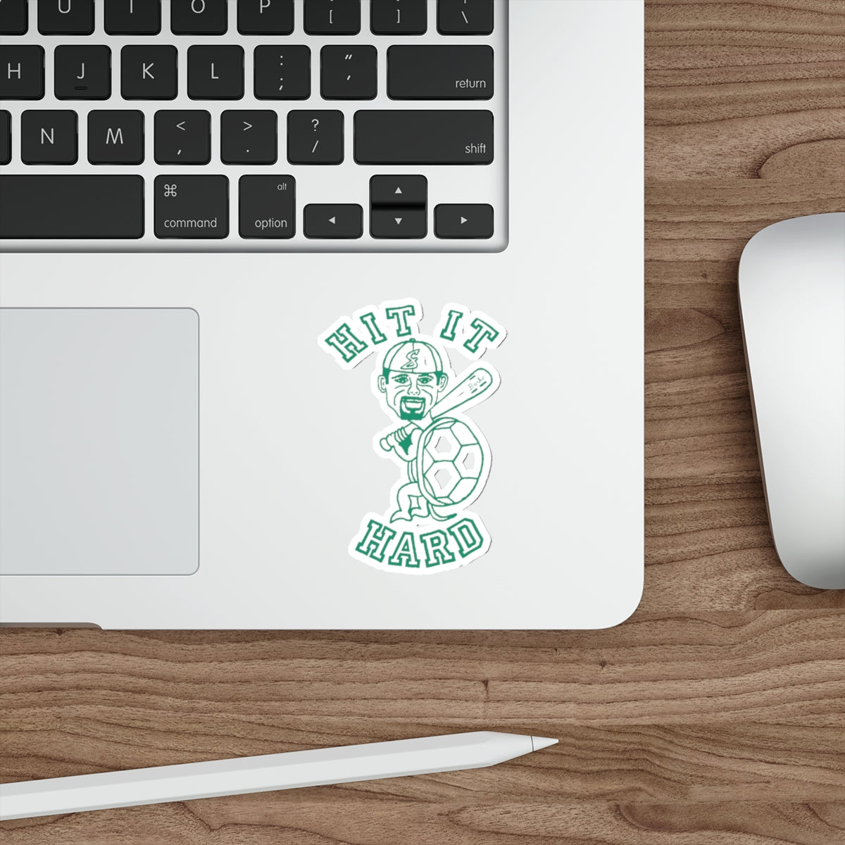Barkopalooza - Hit it Hard Die-Cut Sticker - lifestyle view | Genius Mangoes